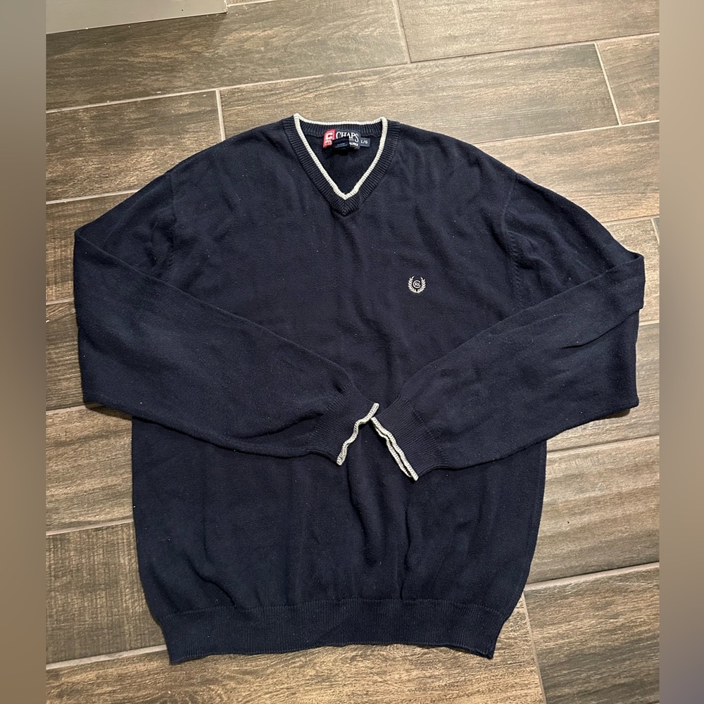 Chaps x Ralph Lauren vintage men's long sleeve v-neck sweater L